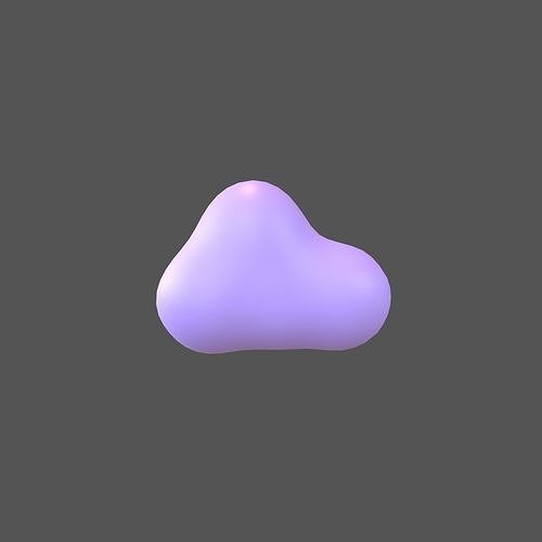Cartoon Cloud v10 003 Low-poly 3D model