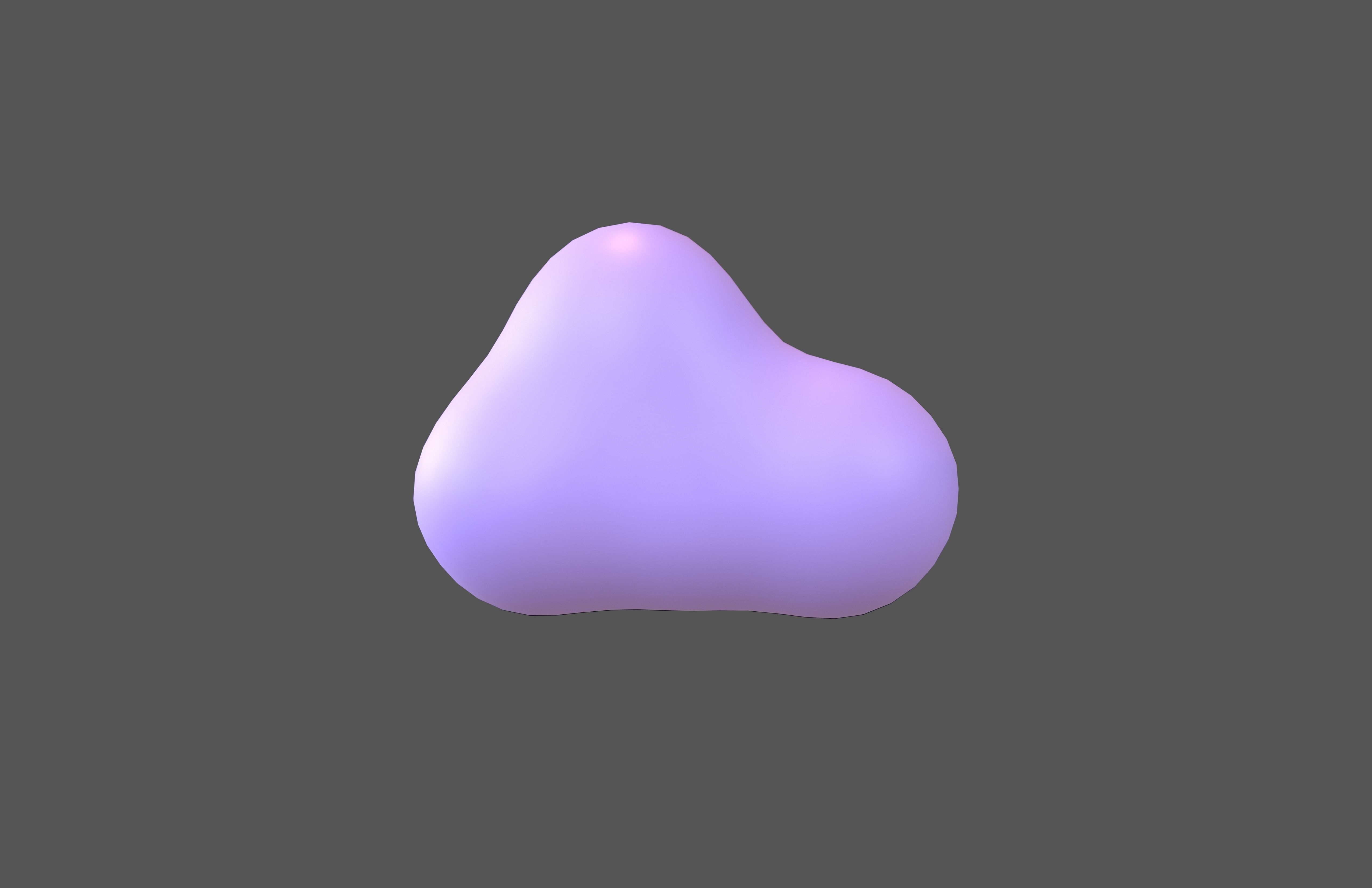 Cartoon Cloud v10 003 Low-poly 3D model_2