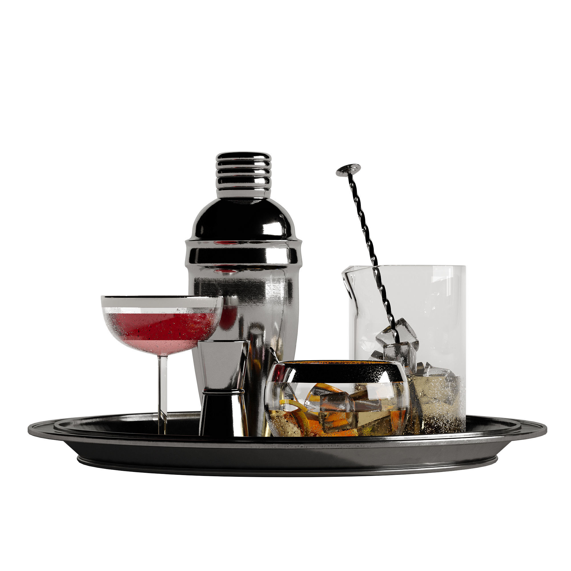 Cocktail decor set 1 3D model_25