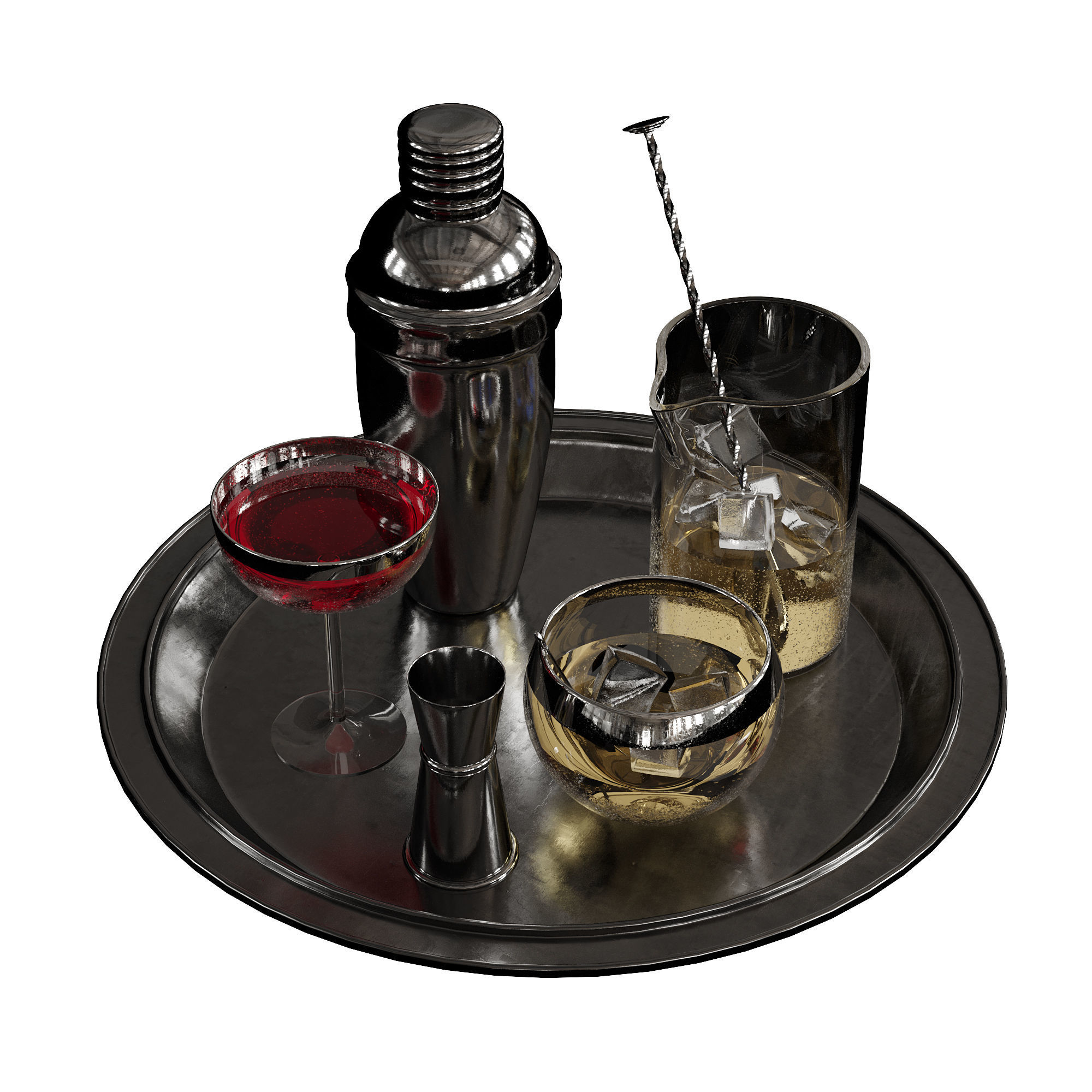 Cocktail decor set 1 3D model_10