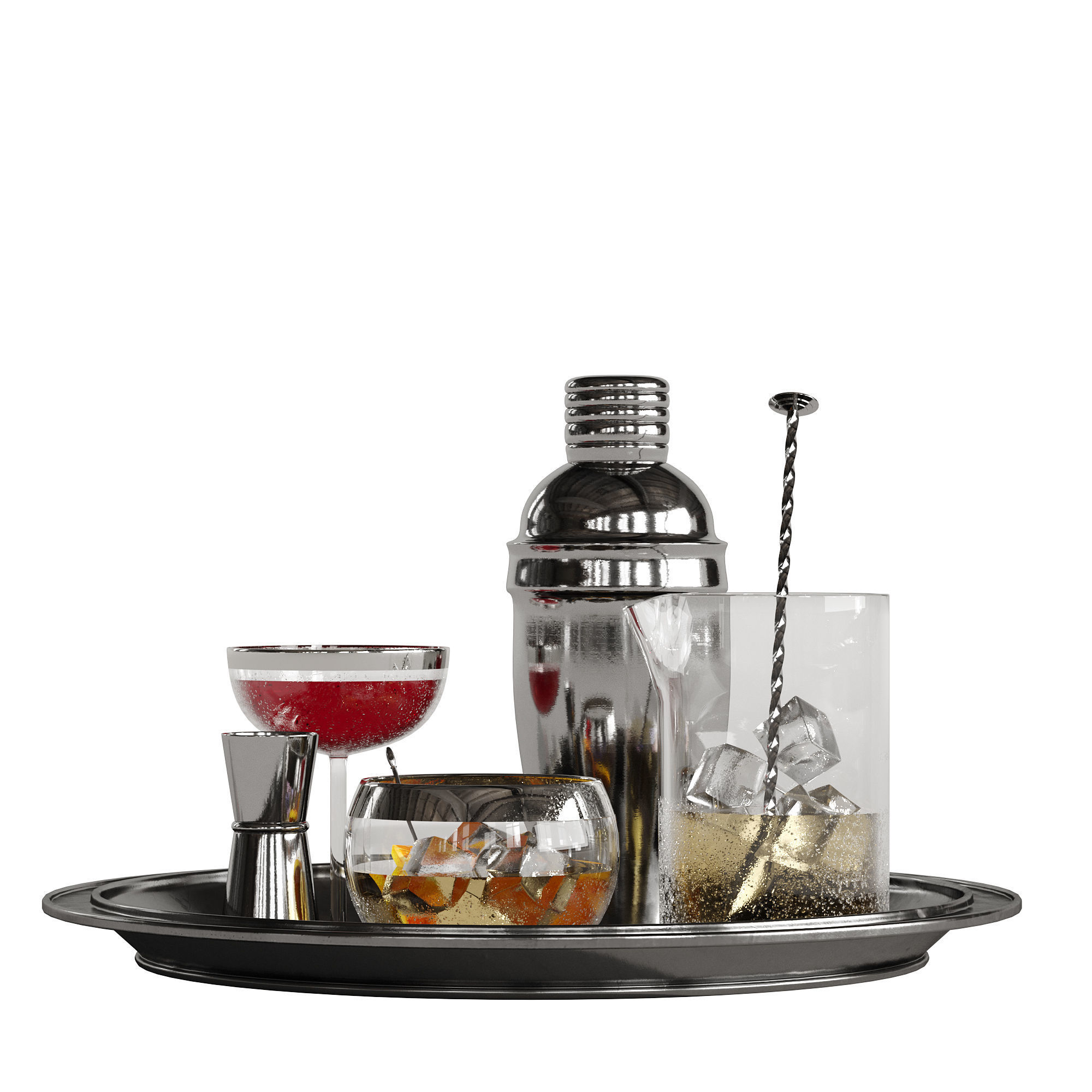Cocktail decor set 1 3D model_4