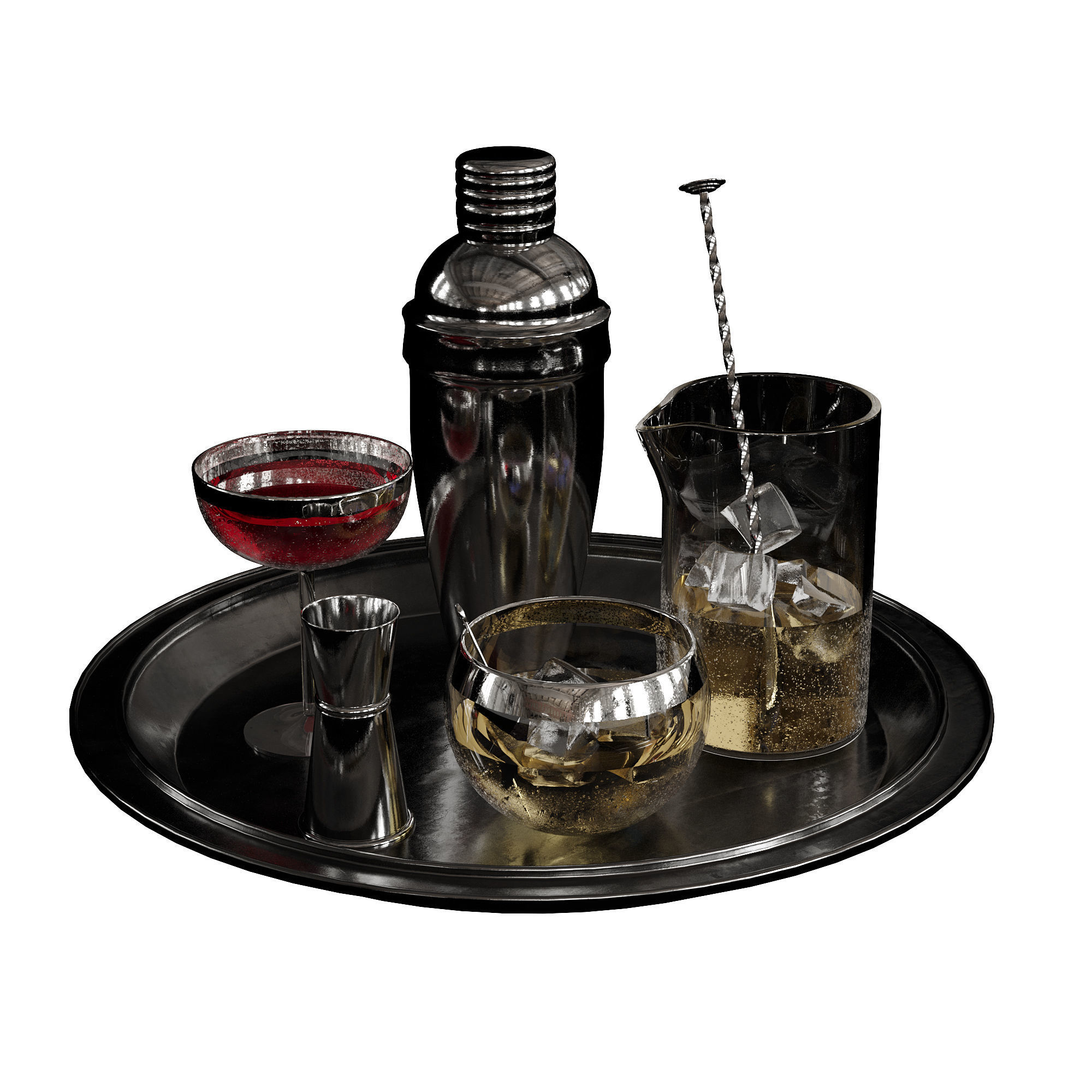 Cocktail decor set 1 3D model_3