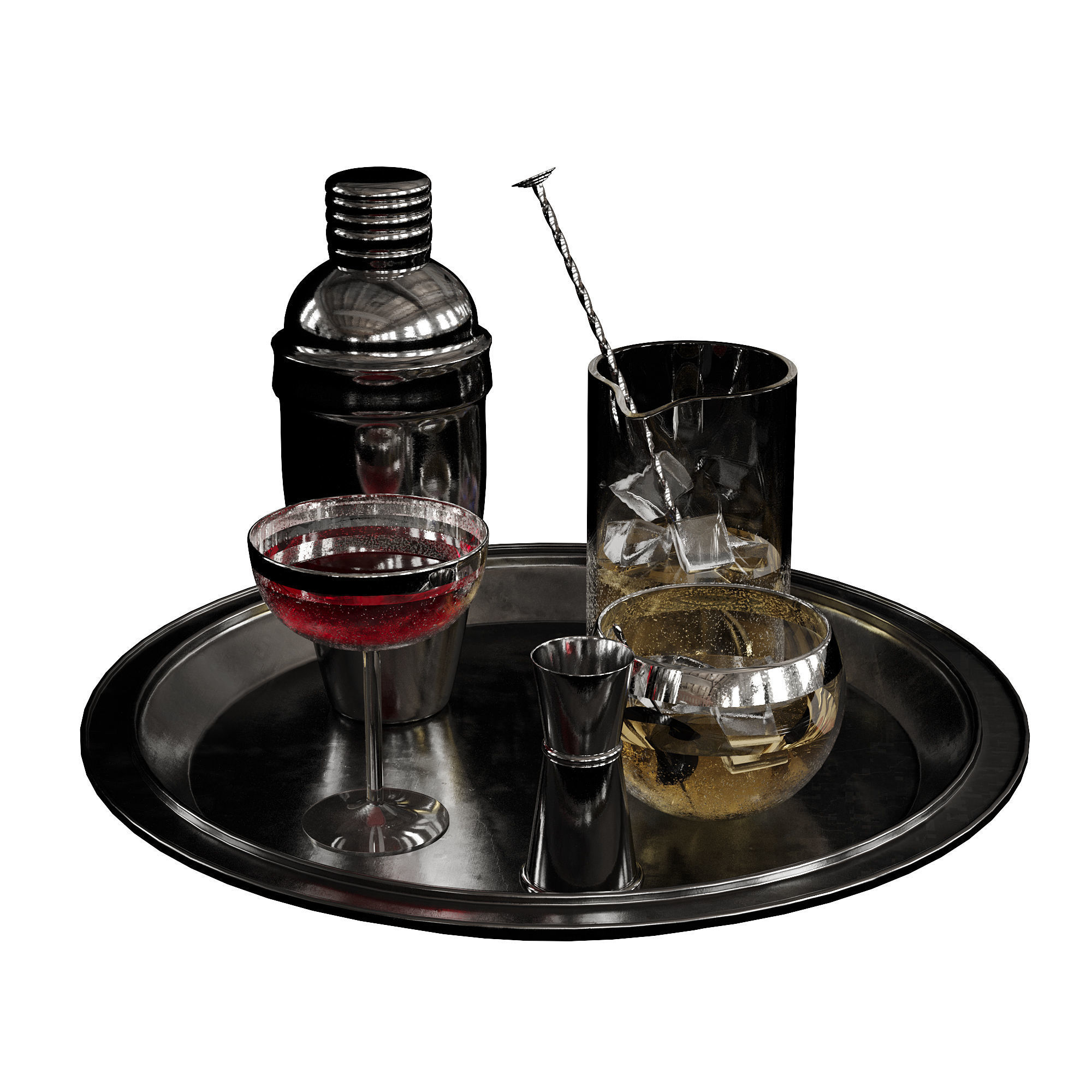 Cocktail decor set 1 3D model_11
