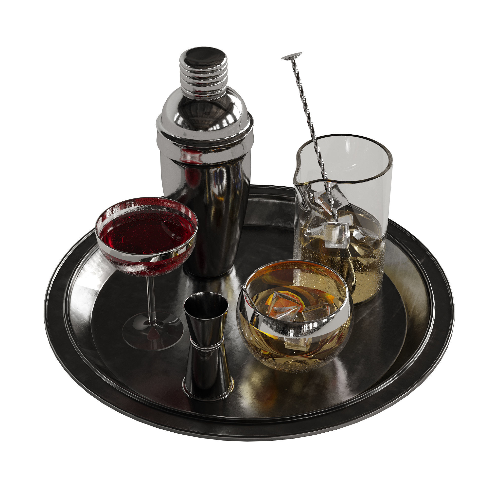 Cocktail decor set 1 3D model_6