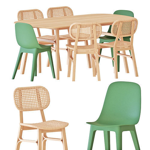 Voxlov Table and Chairs 3D model