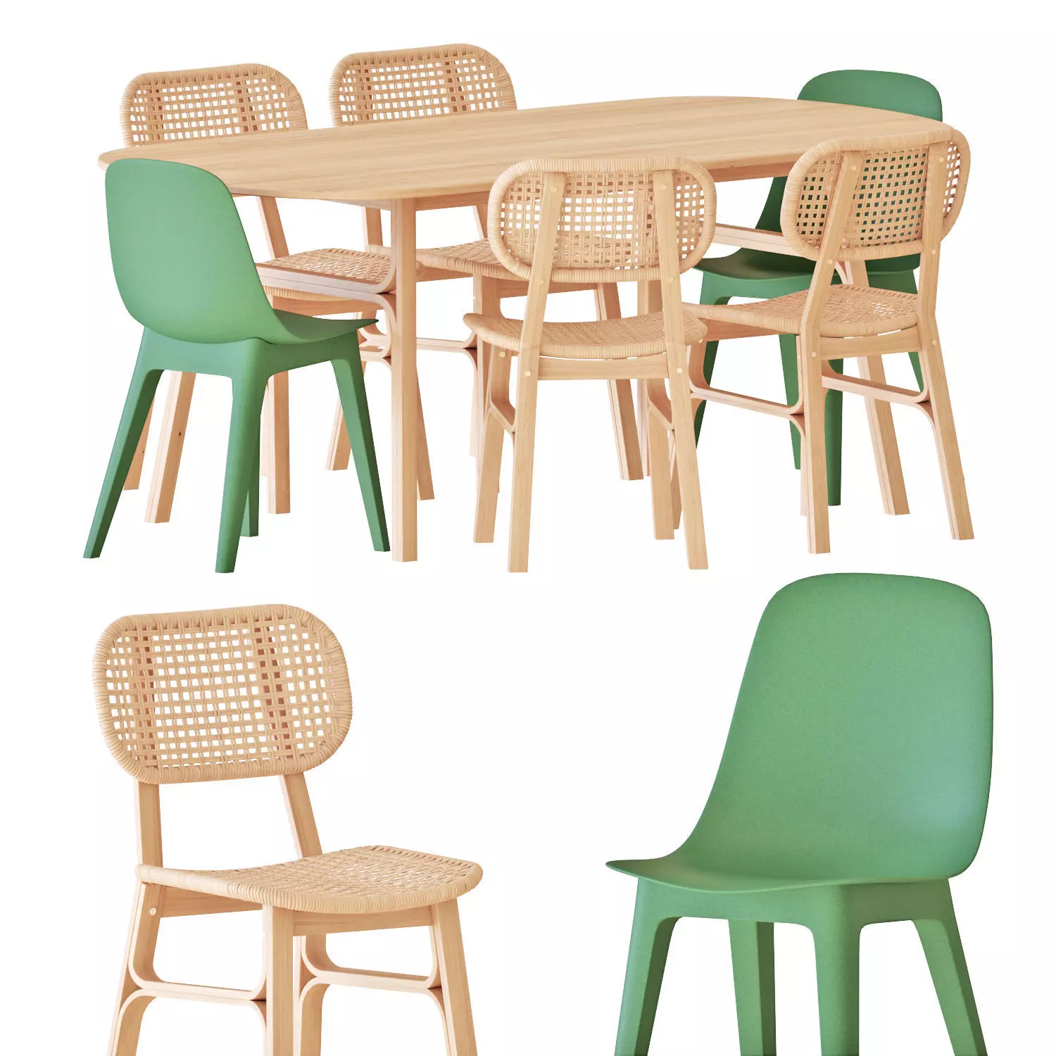 Voxlov Table and Chairs 3D model_0