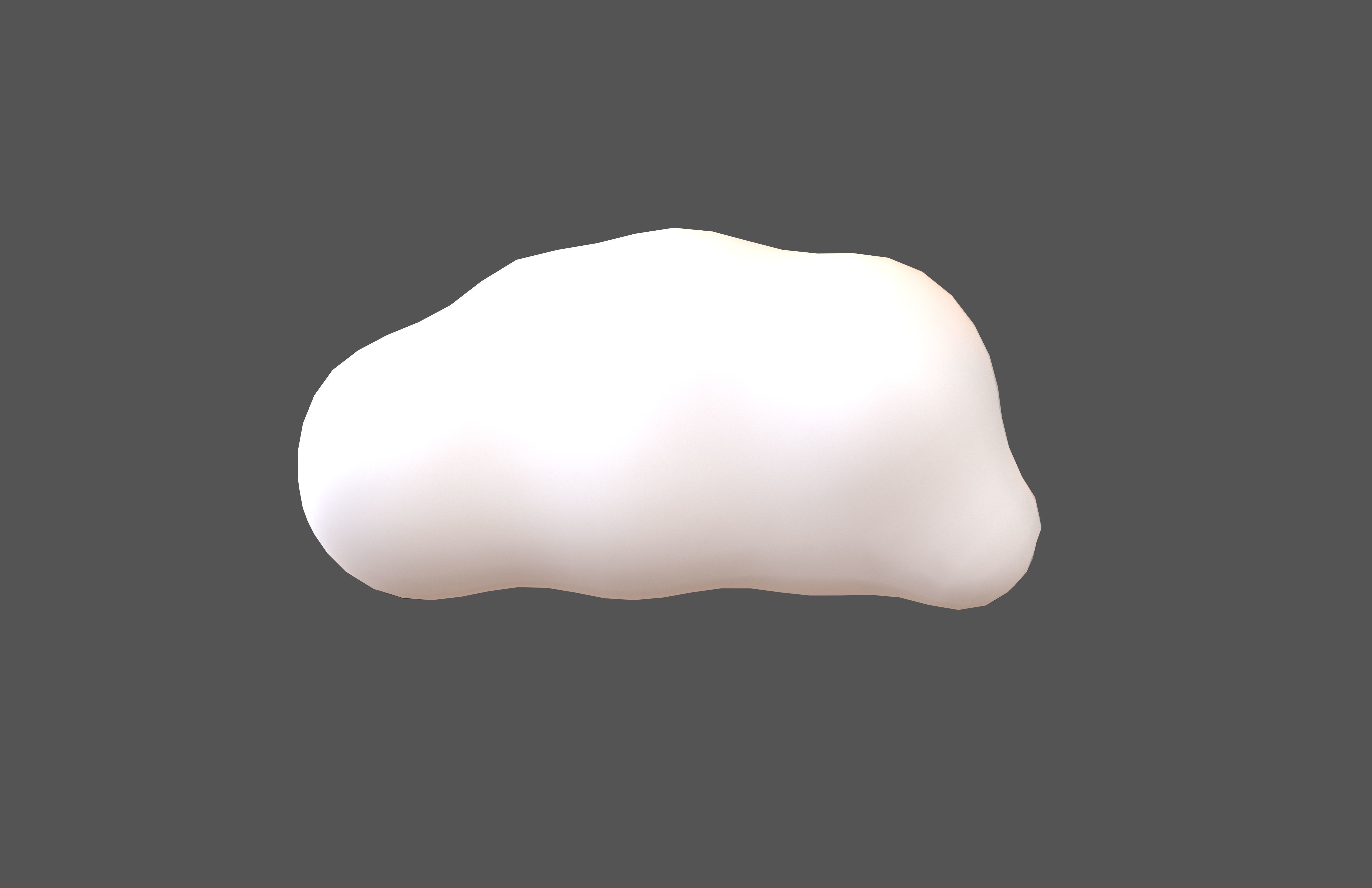 Cartoon Cloud v12 001 Low-poly 3D model_1