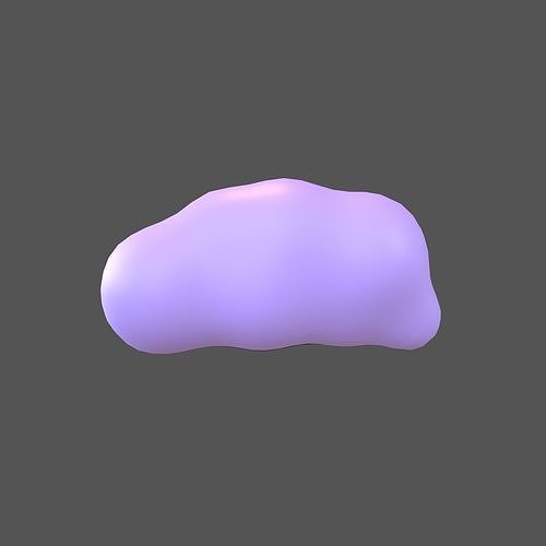 Cartoon Cloud v12 003 Low-poly 3D model