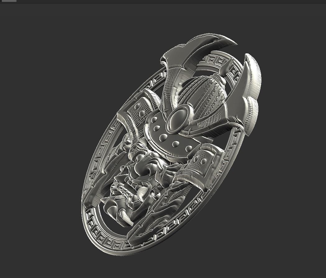 sumurai head 3D print model_2