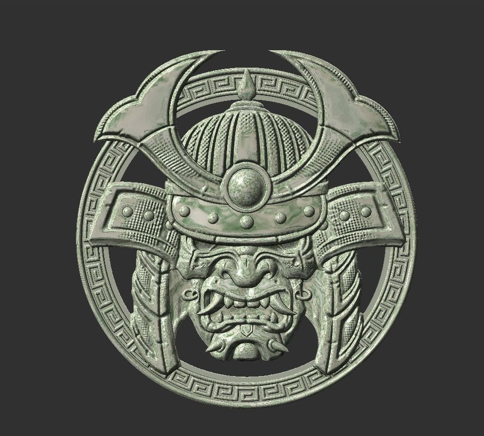 sumurai head 3D print model_6