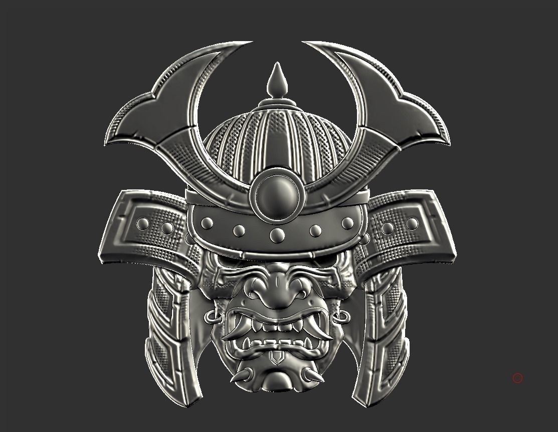 sumurai head 3D print model_11