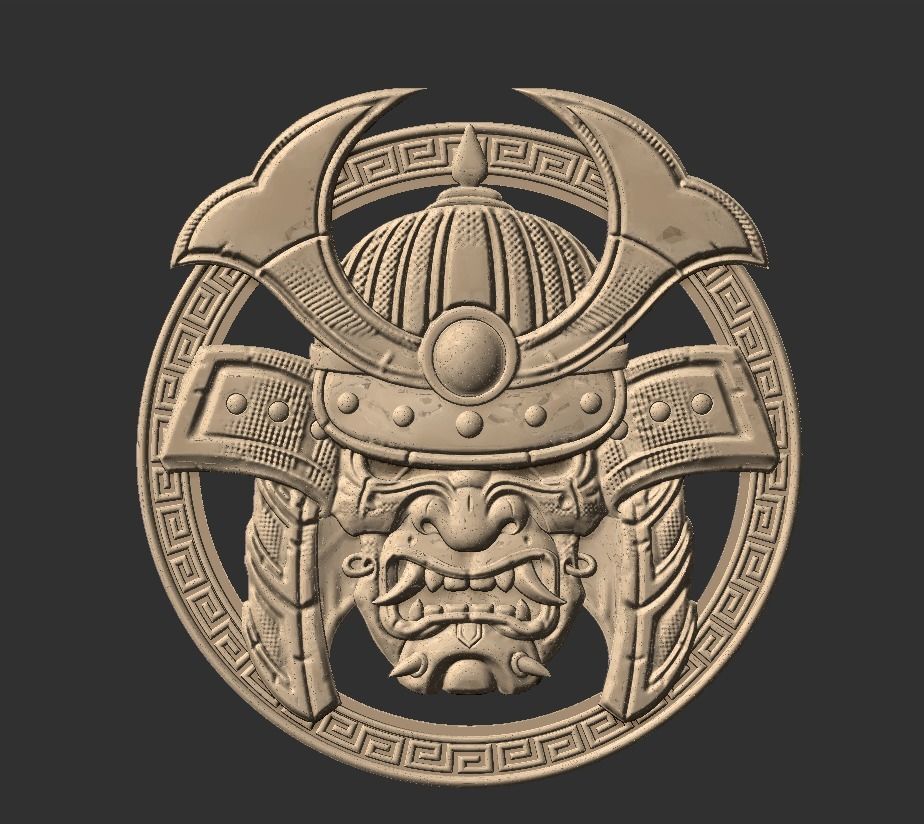 sumurai head 3D print model_7