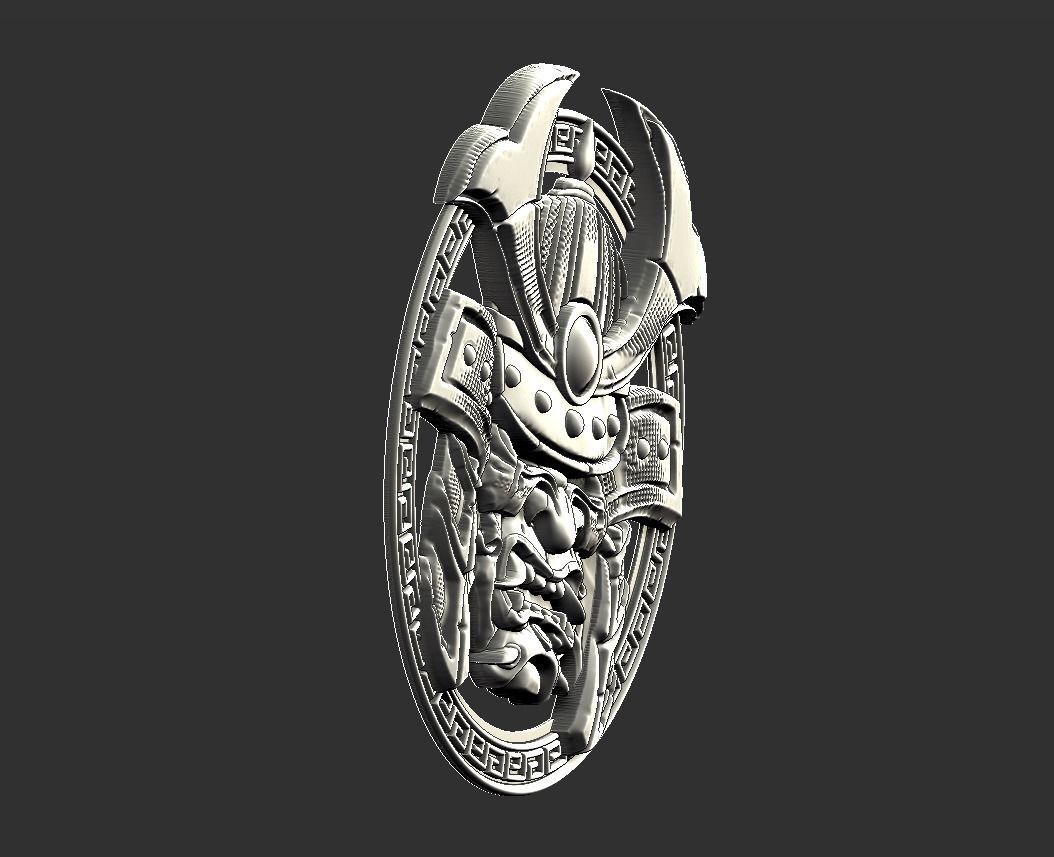 sumurai head 3D print model_1