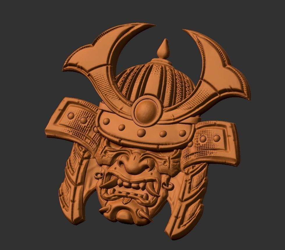 sumurai head 3D print model_9