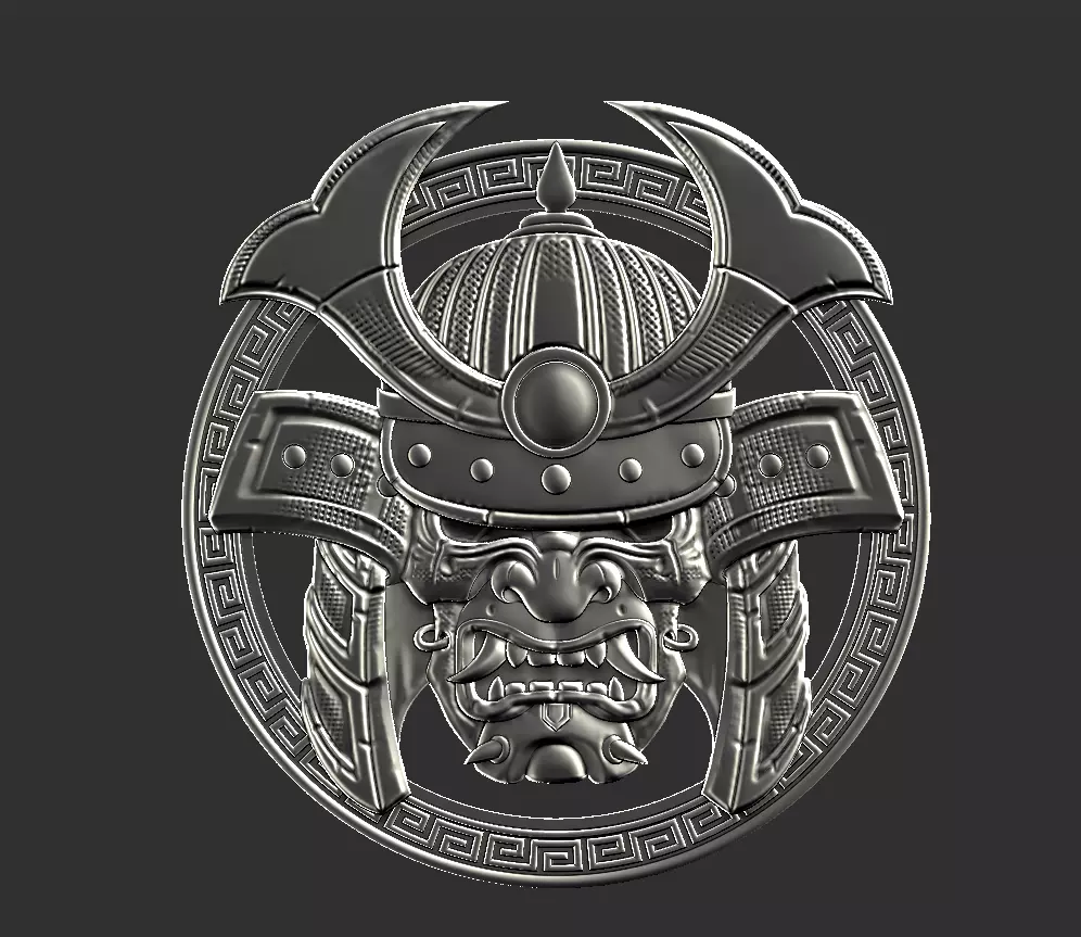 sumurai head 3D print model_0