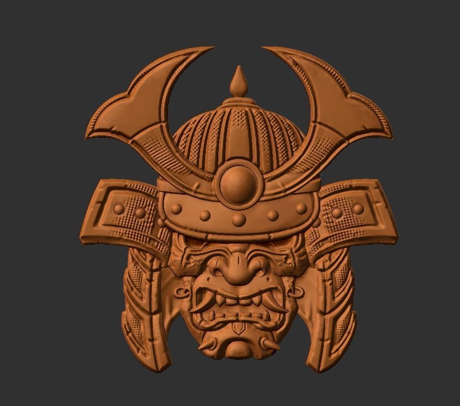 sumurai head 3D print model_8