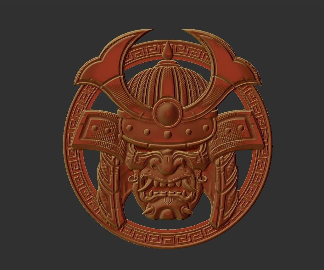 sumurai head 3D print model_5