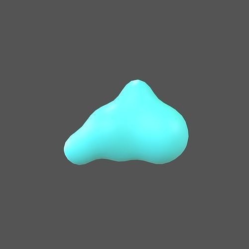 Cartoon Cloud v14 004 Low-poly 3D model