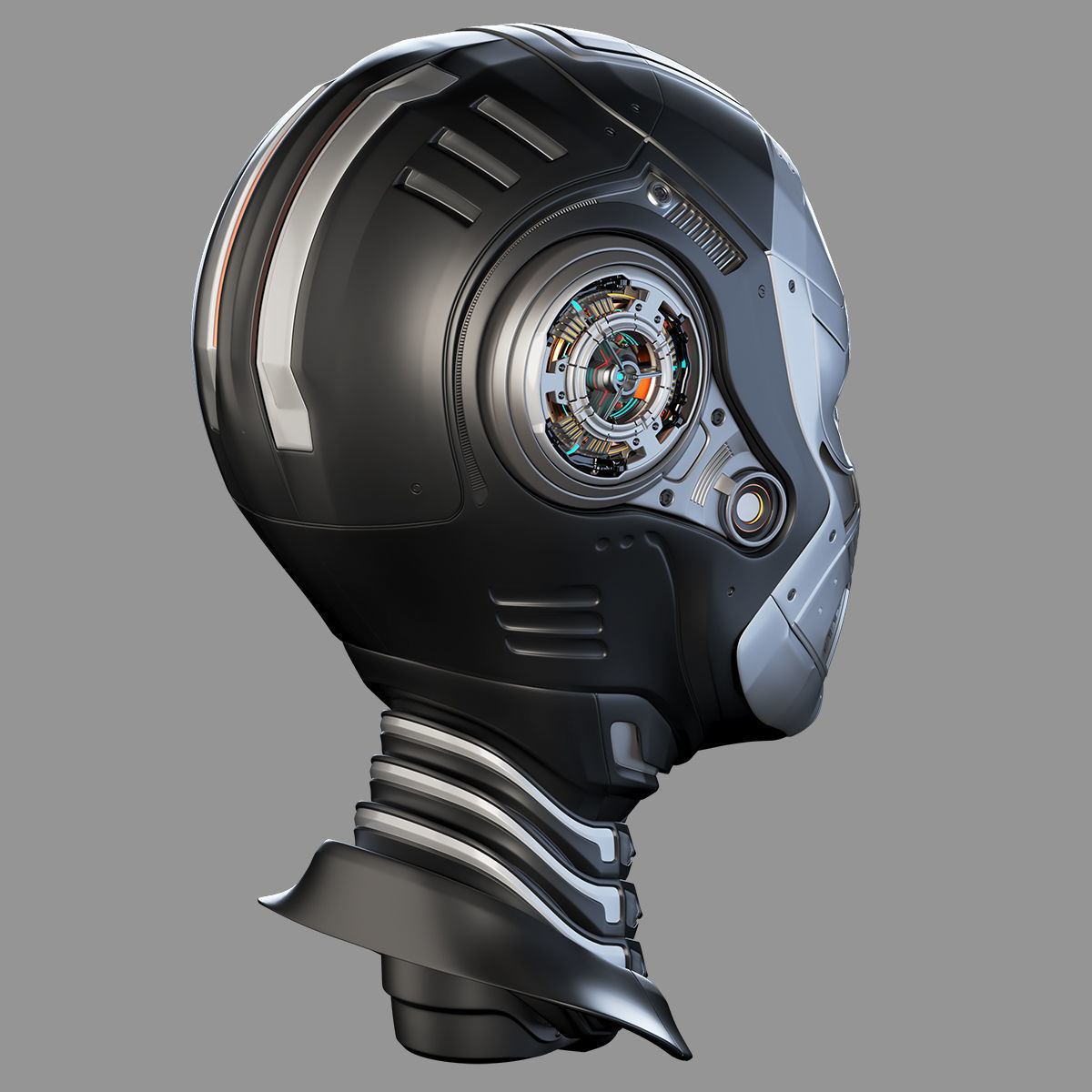 Female Robot Head  3D model_18