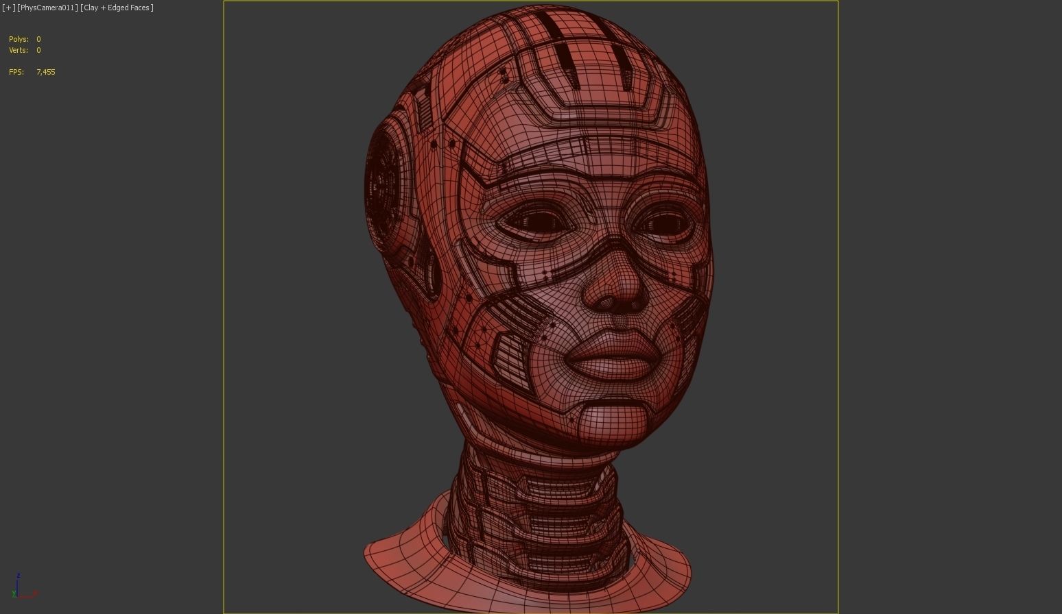 Female Robot Head  3D model_11