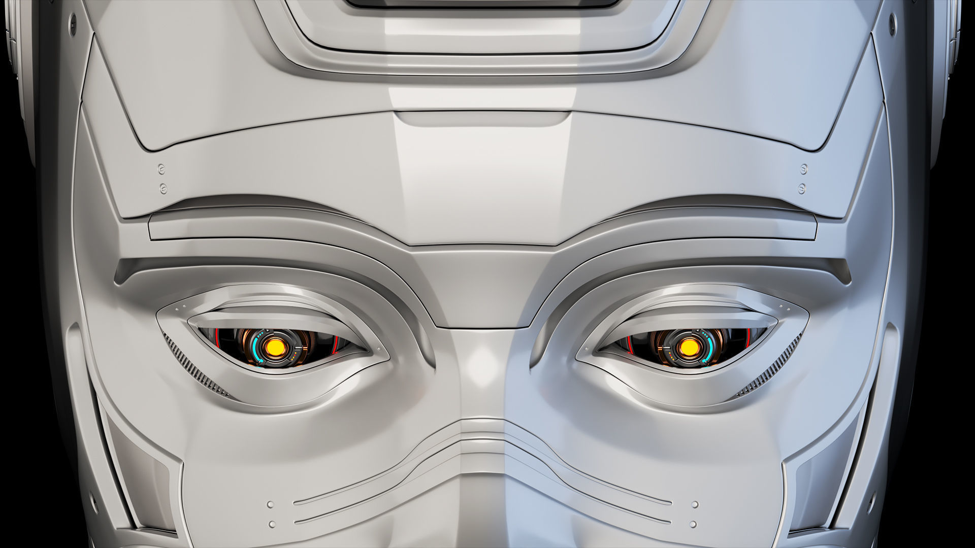 Female Robot Head  3D model_5