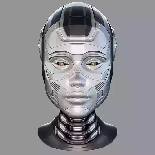 Female Robot Head  3D model