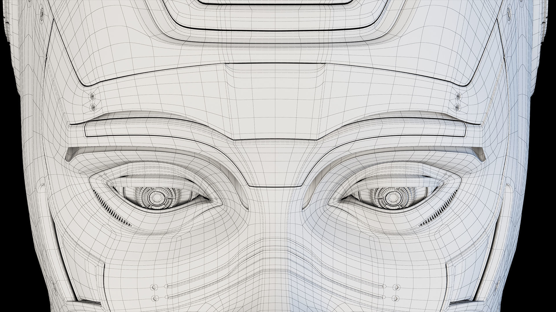 Female Robot Head  3D model_9