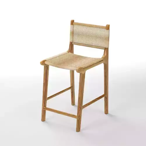 Leon Minimalist Teak Cafe Bar Chair