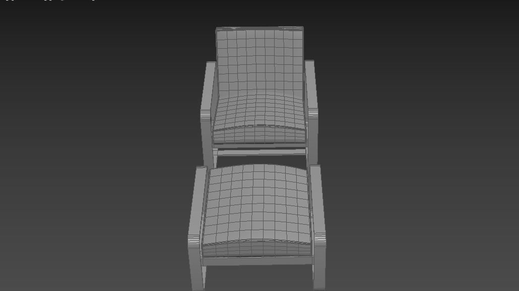 chair lounge and ottoman 3D model_6