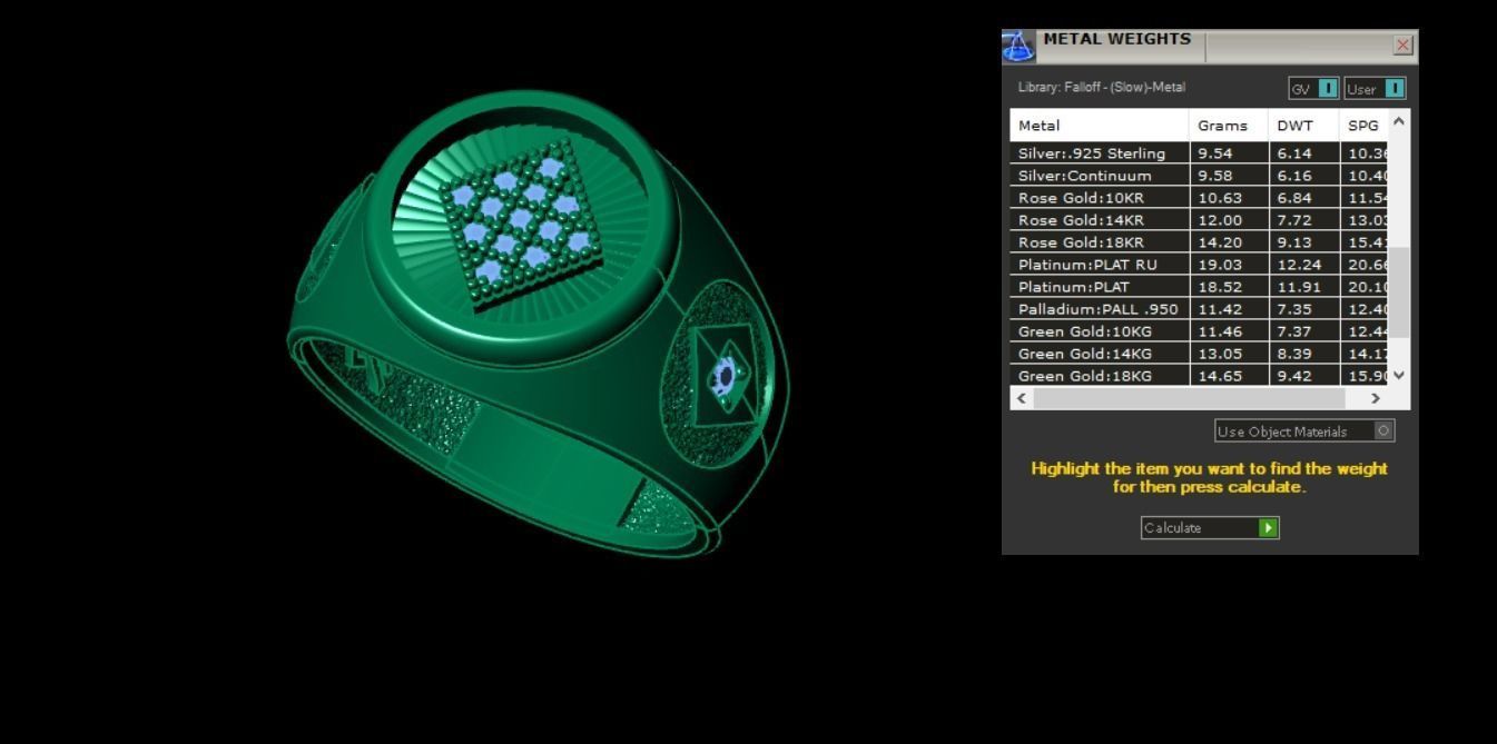 Diamonds card ring 3D print model_6