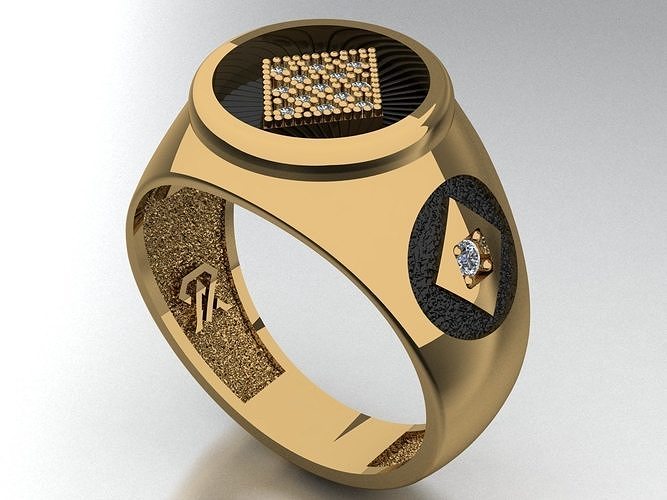 Diamonds card ring 3D print model