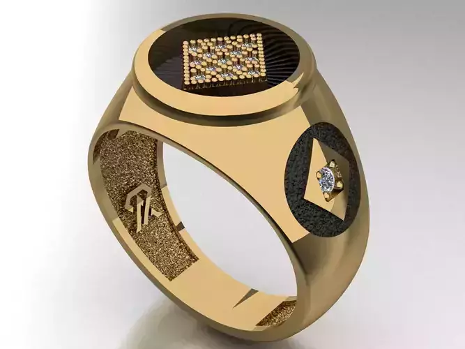 Diamonds card ring 3D print model Diamonds card ring 3D print model