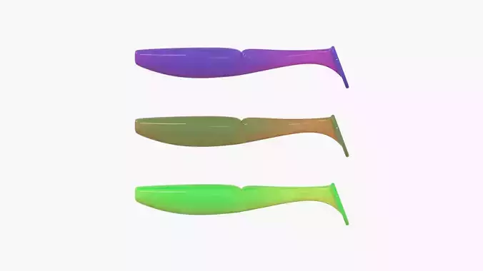 Soft plastic fishing lure 3D print model