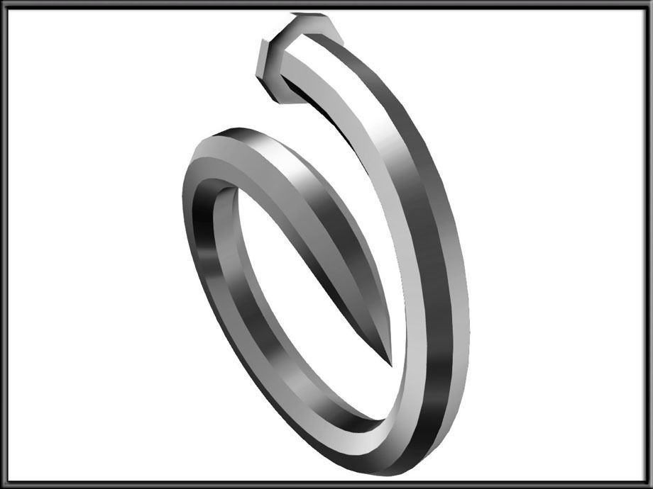 Nail Ring Low-poly 3D model_8