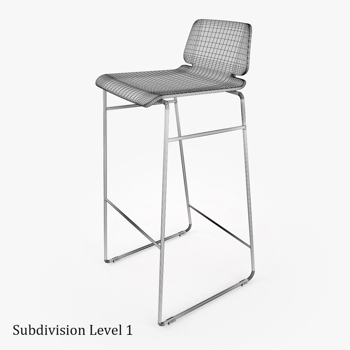 Zeitraum Form Bar Stool 3D model_9