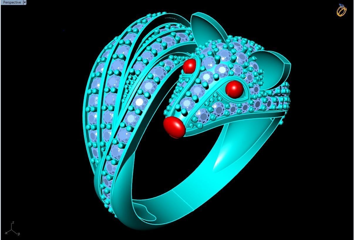 Fox ring - Womens fox ring - Womens ring - N246 3D print model_2