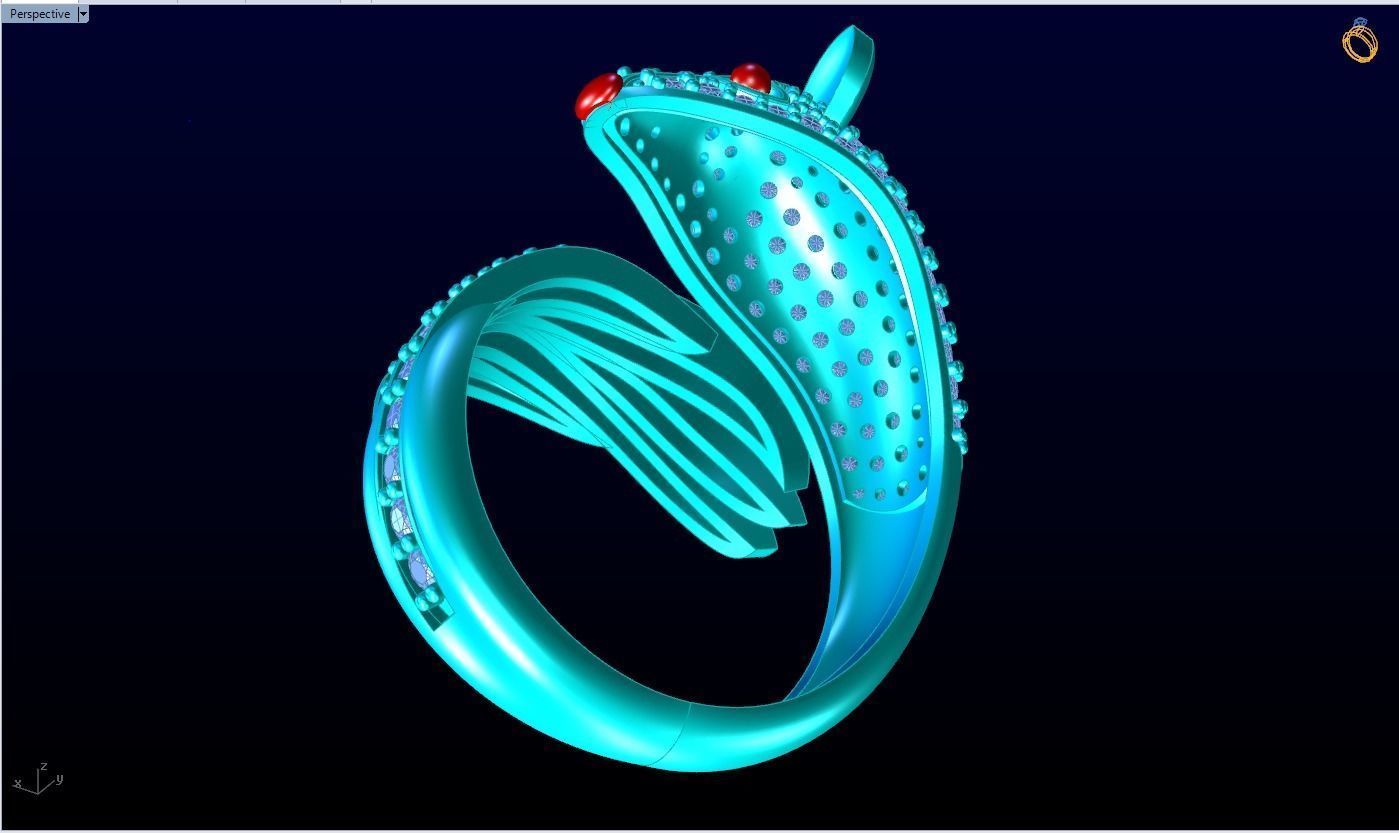 Fox ring - Womens fox ring - Womens ring - N246 3D print model_7