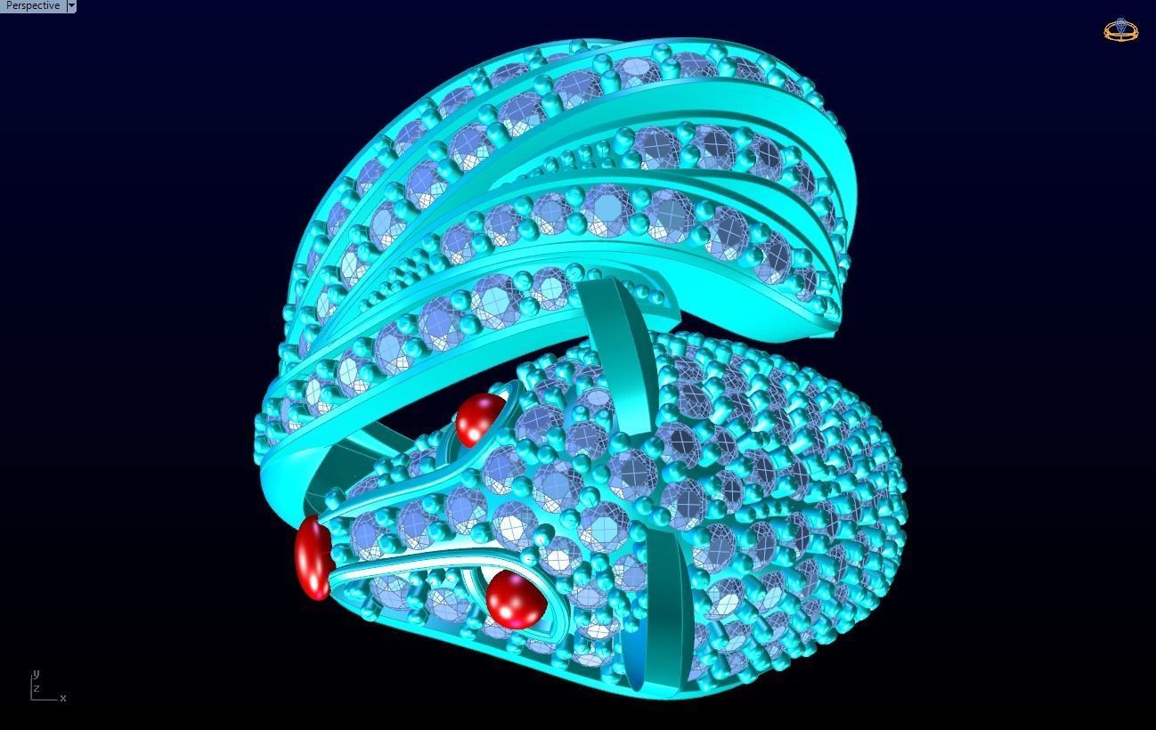 Fox ring - Womens fox ring - Womens ring - N246 3D print model_9