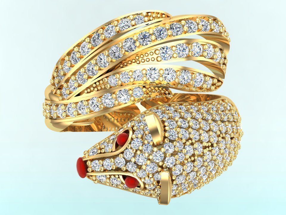 Fox ring - Womens fox ring - Womens ring - N246 3D print model_3