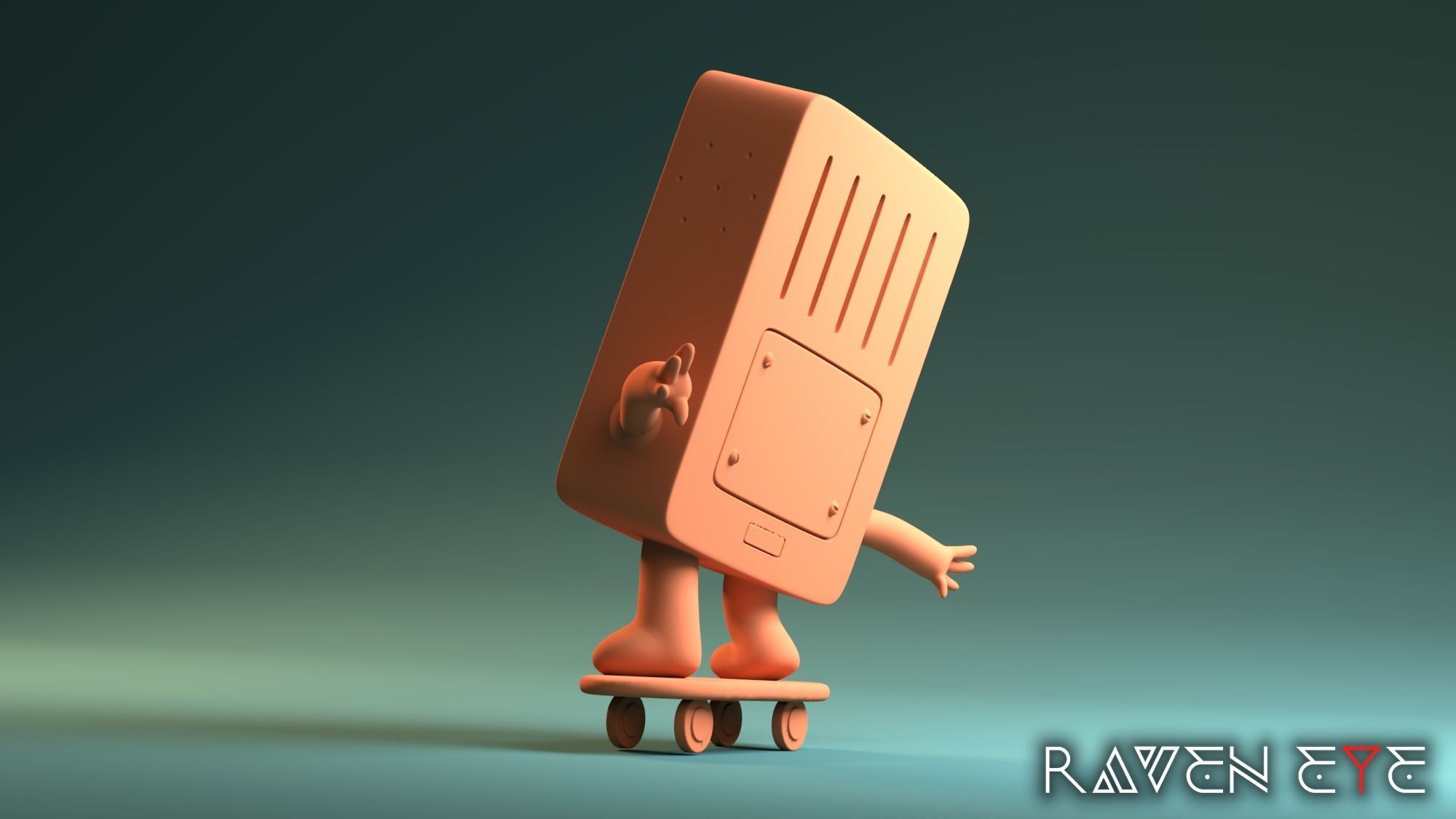 BMO - 3D print model cartoon character on skateboard 3D print model_4