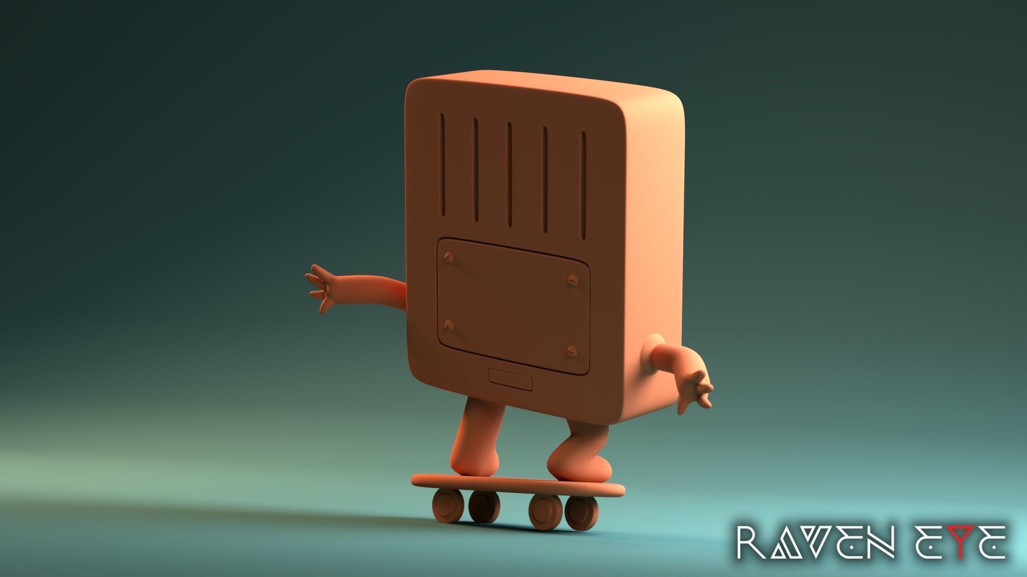 BMO - 3D print model cartoon character on skateboard 3D print model_5