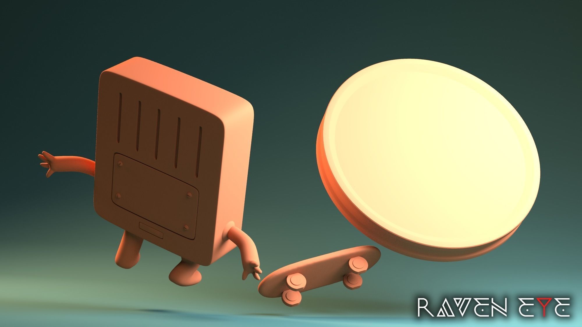 BMO - 3D print model cartoon character on skateboard 3D print model_6