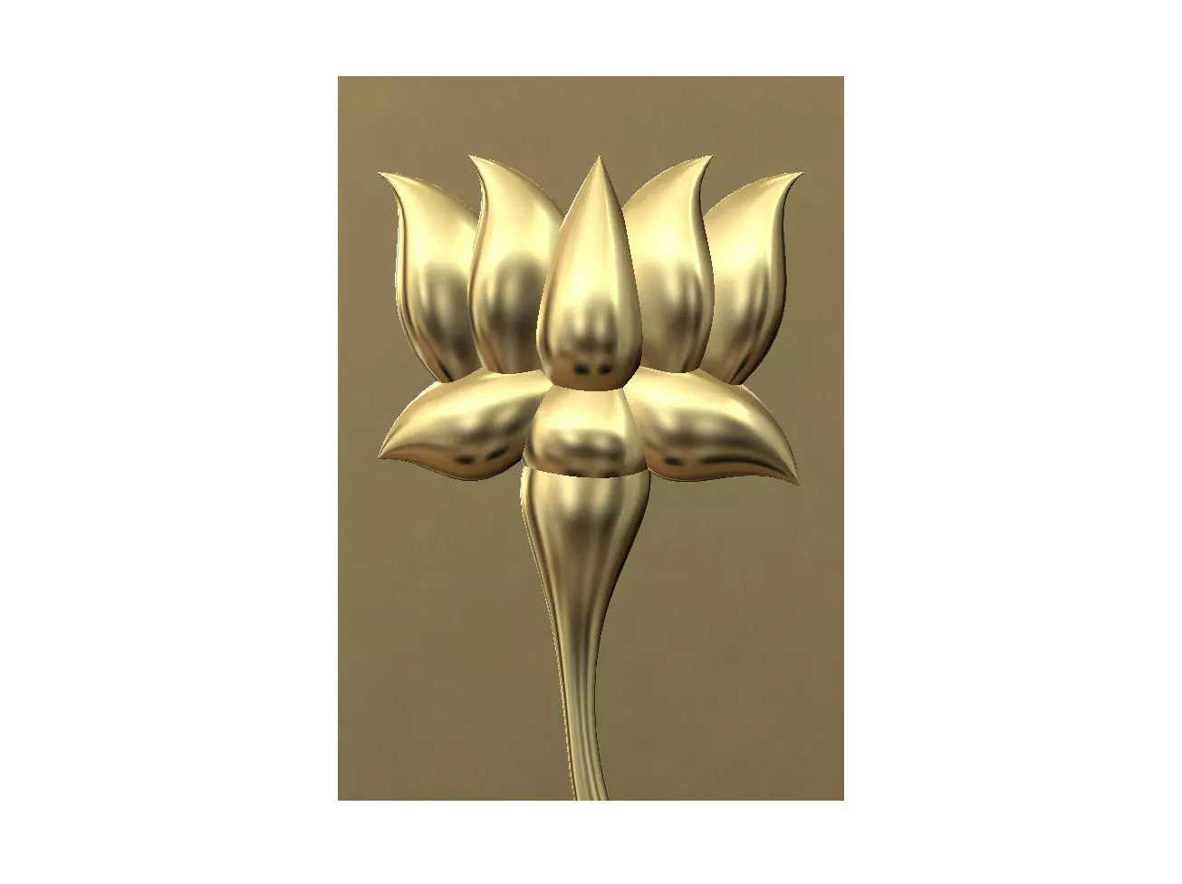 Lotus flower relief decor ornament 3D print model