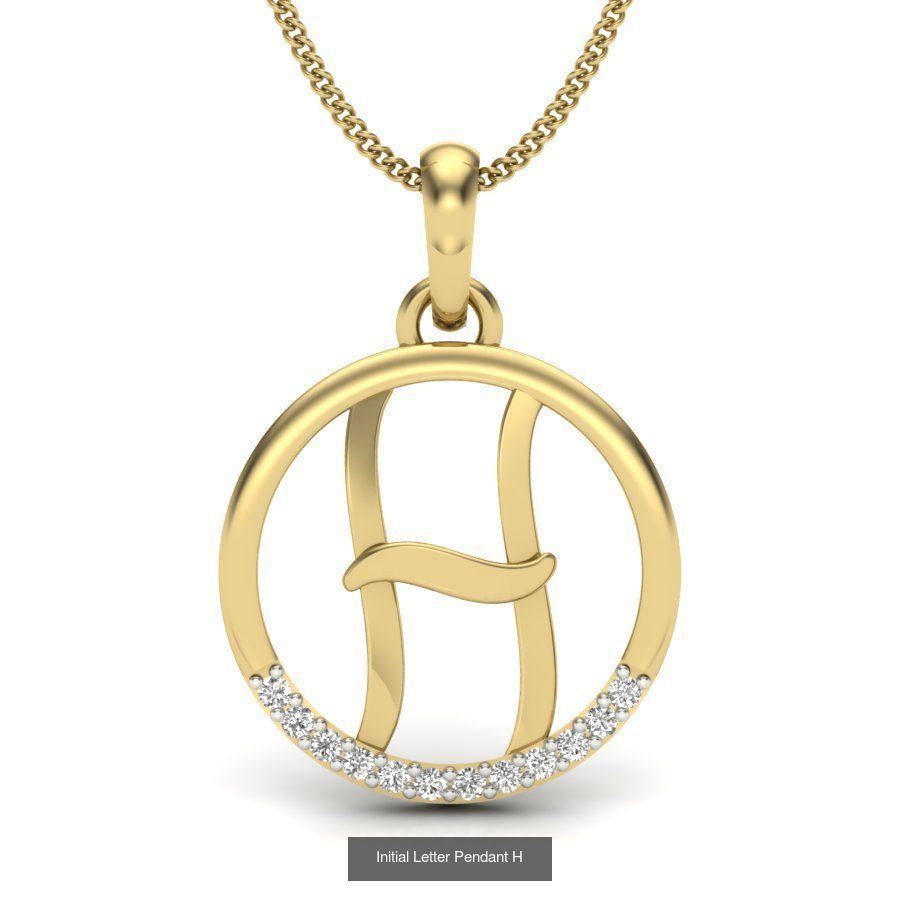 Initial Letter Pendants 3D Model Collection_9