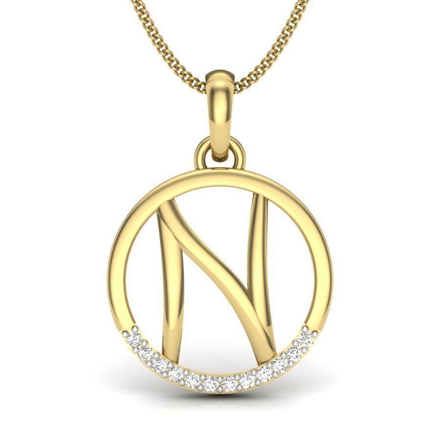 Initial Letter Pendants 3D Model Collection_15