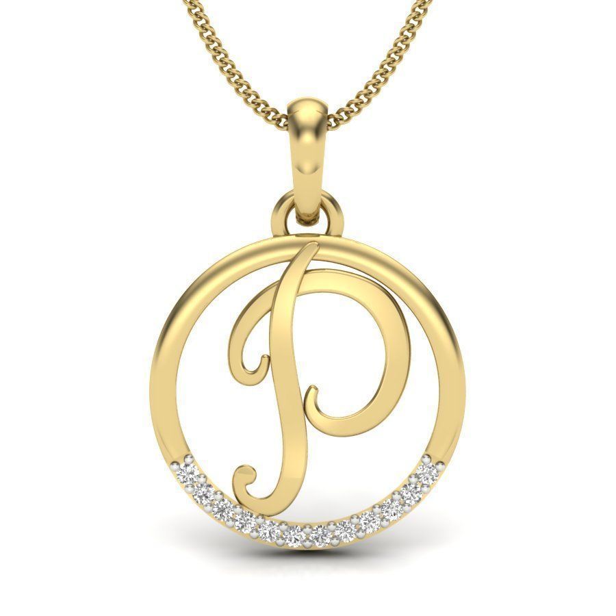 Initial Letter Pendants 3D Model Collection_17