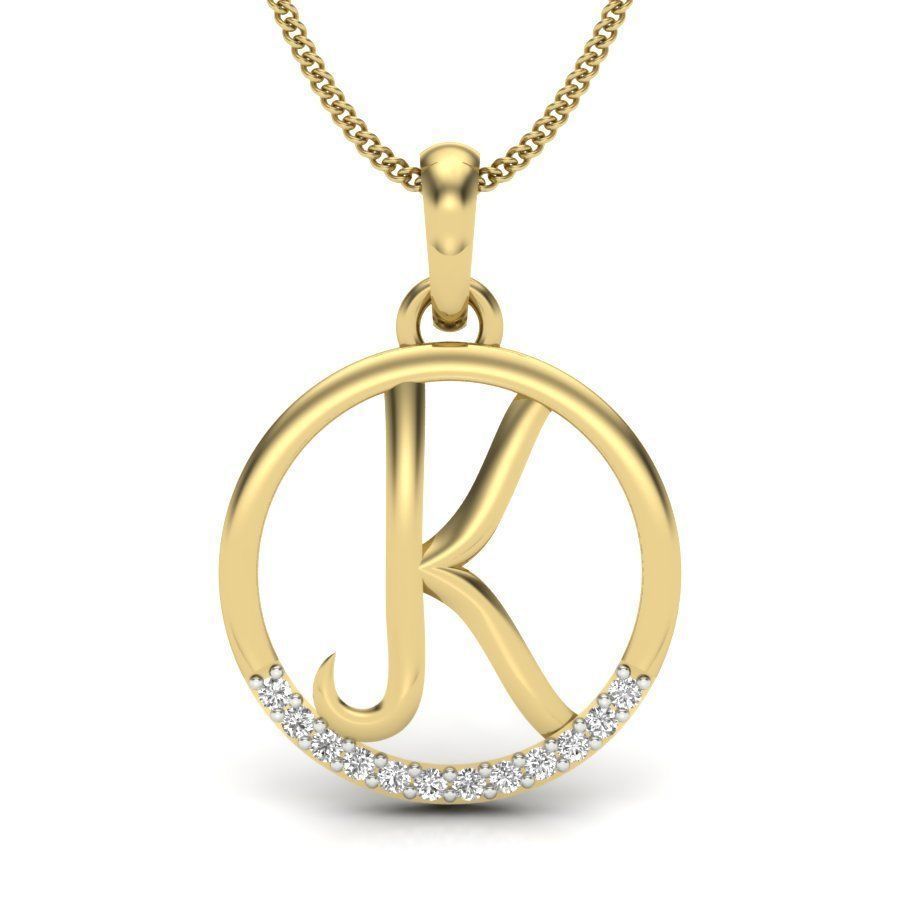 Initial Letter Pendants 3D Model Collection_12
