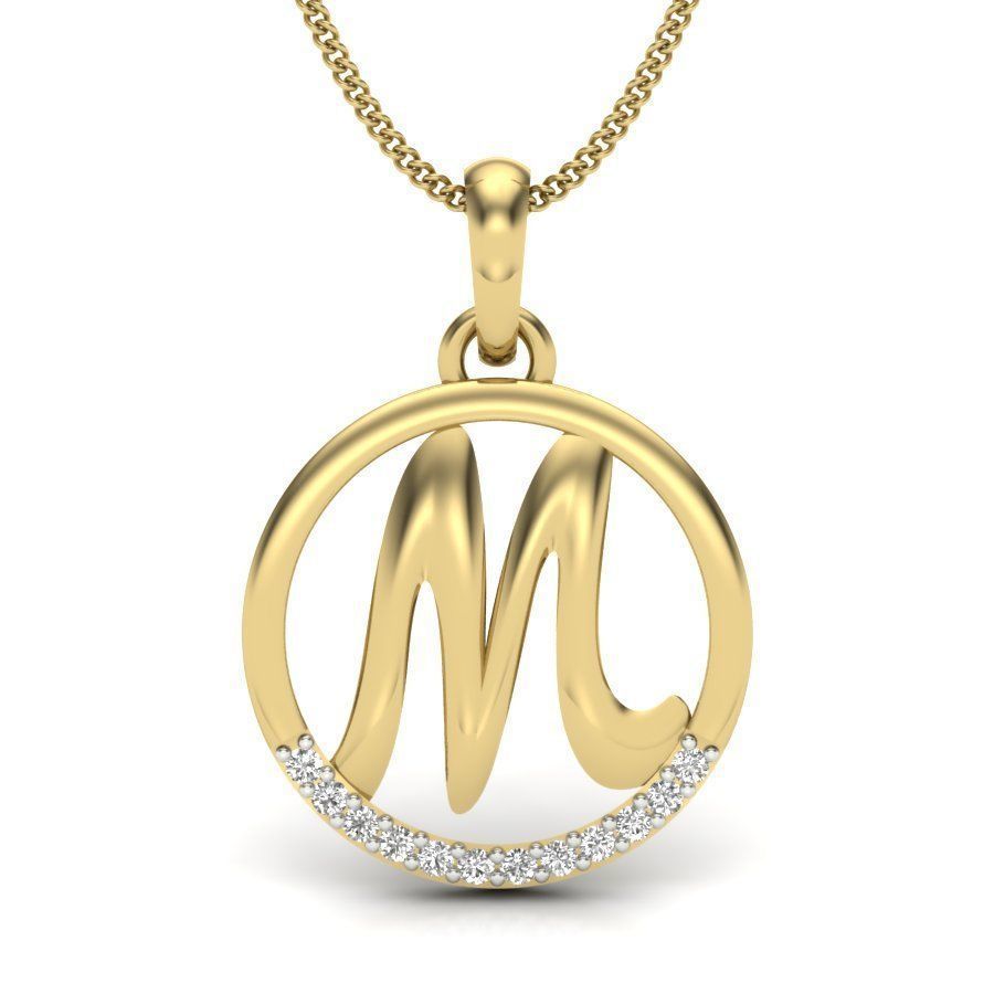 Initial Letter Pendants 3D Model Collection_14
