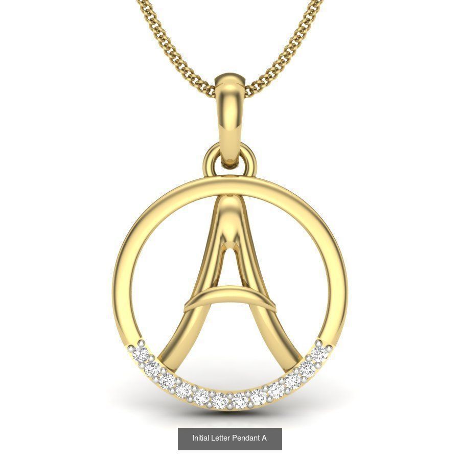Initial Letter Pendants 3D Model Collection_2