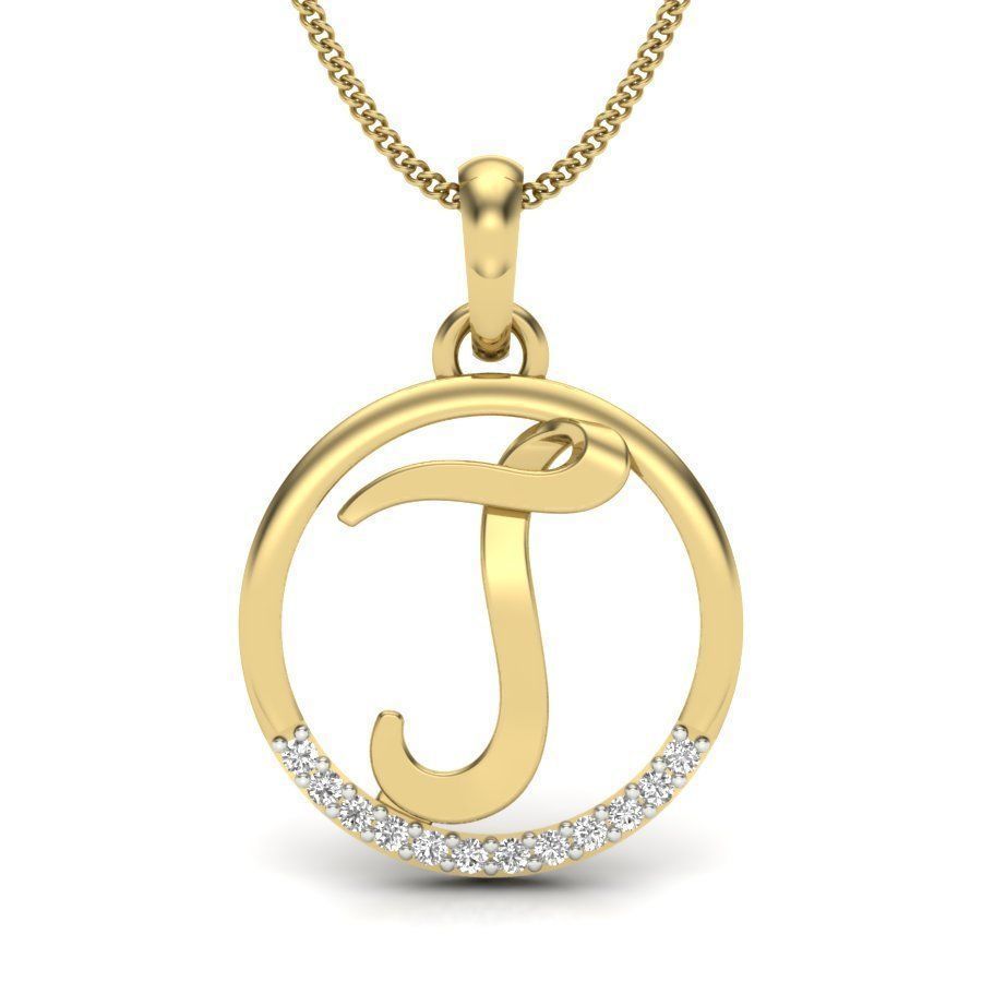 Initial Letter Pendants 3D Model Collection_11